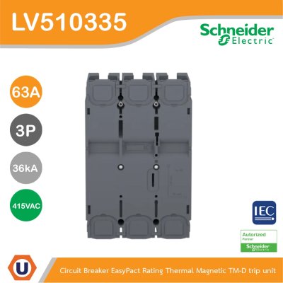 Schneider Electric Circuit breaker CVS100F 36 kA at 415 VAC 63 A TM-D trip unit 3P | LV510335