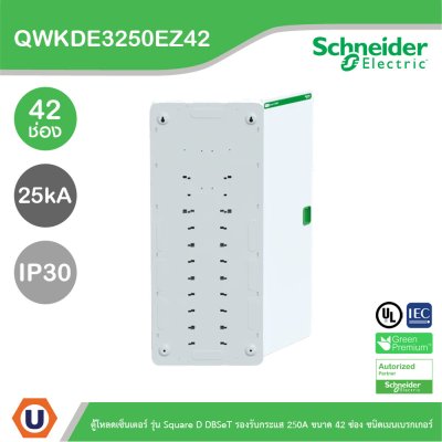 Schneider ตู้โหลดเซ็นเตอร์ รุ่นSquare D DBSeT รองรับกระแส 250A ขนาด42ช่อง | QWKDE3250EZ42