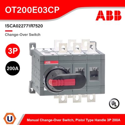 ABB Manual Change-Over Switch, 200A 3P | 1SCA022712R7520 | OT200E03CP