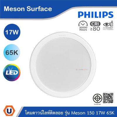 PHILIPS โคมดาวน์ไลท์ติดลอย รุ่น Meson ขนาด 17W แสงคูลเดย์ไลท์ 6500K | 929003283308
