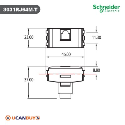 Schneider เต้ารับโทรศัพท์ 6 ขา 4 สาย พร้อมม่านนิรภัย รุ่น Concept : 3031RJ64M-T สั้งซื้อได้ที่ร้าน Ucanbuys