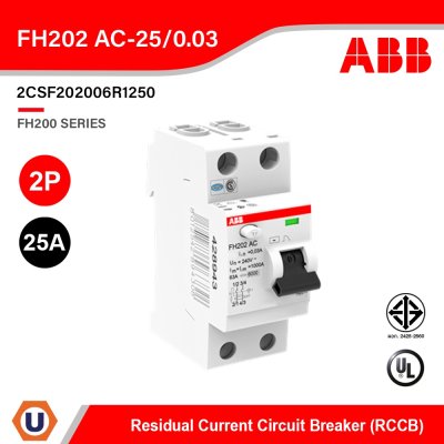 ABB 2CSF202006R1250 FH202 AC-25/0.03 Residual Current Circuit Breaker รุ่น FH200 Series