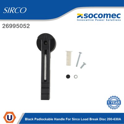 Socomec Black Padlockable Handle for Sirco Load Break Disc 200-630A | 26995052