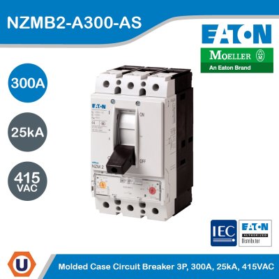 EATON Molded Case Circuit-Breaker (MCCB) 3P, 300A, 25kA 415VAC | NZMB2-A300-AS