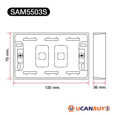 แพ็ค4 | BTicino บล๊อกลอยพลาสติก ขนาด 2x4 นิ้ว (สำหรับรุ่น Matix,Magic,Bamboo) | SAM5503S