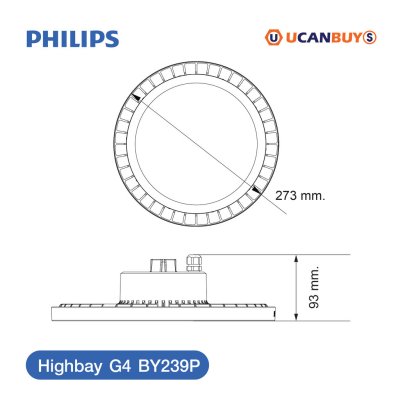 PHILIPS โคมไฟไฮเบย์ รุ่น G4 BY239P LED130 100W แสงคูลเดย์ไลท์ 6500K | 911401640107