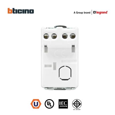 BTicino สวิตช์ทางเดียว 1 ช่อง สีขาว One Way Switch 1 Module 16AX 250V White รุ่น Magic Advance | M9001