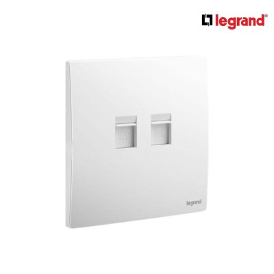 Legrand เต้ารับคอมพิวเตอร์ Lan Cat6 + เต้ารับโทรศัพท์ สีขาว RJ11+ Cat6 UTP Socket | Mallia Senses | 281166MW