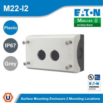Eaton Moeller series M22 Accessory Surface mounting enclosure Surface mounting enclosure, 2 mounting locations | M22-I2