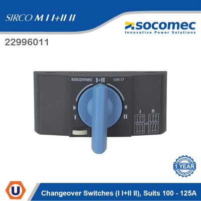 Socomec Changeover Switches (I I+II II) Suits 100 - 125A for Use with Sirco M | 22996011