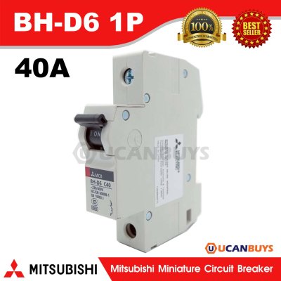 Mitsubishi MCB 1 Pole 40A 6kA รุ่น BH-D6 1P 40A Miniature Circuit Breaker