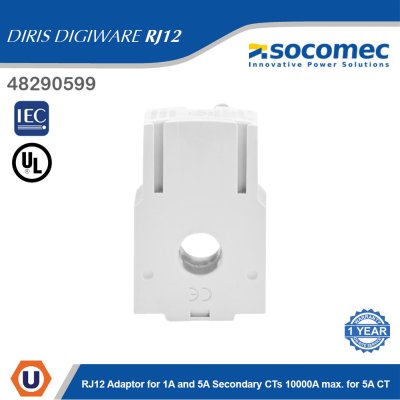 Socomec RJ12 Adaptor for 1A and 5A Secondary CTs 10000A max. for 5A CT | 48290599