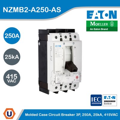 EATON Molded Case Circuit-Breaker (MCCB) 3P 250A 25kA 415VAC | NZMB2-A250-AS