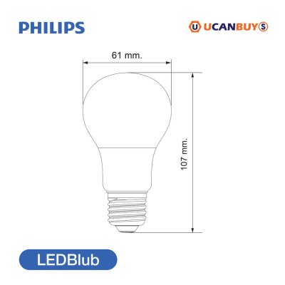 PHILIPS หลอดไฟ LED Bulb 4W ขั้วE27 แสงคูลเดย์ไลท์ 6500K 230V | 929003006137