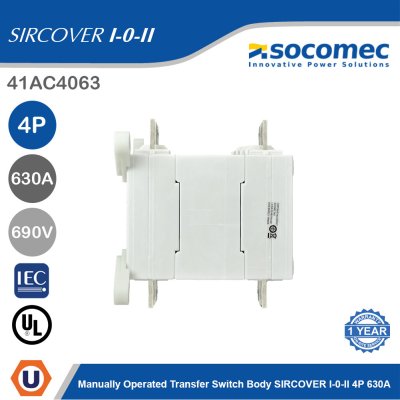 Socomec Manually Operated Transfer Switch Body SIRCOVER I-0-II 4P 630A | 41AC4063