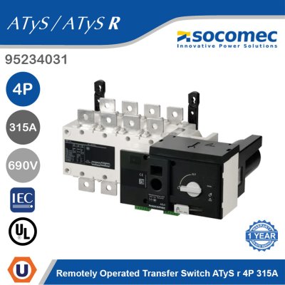 Socomec Remotely Operated Transfer Switch ATyS r 4P 315A | 95234031