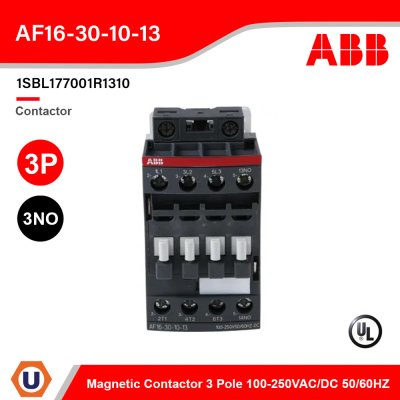 ABB Magnetic Contactor 3 Pole 100-250V50/60HZ-DC | AF16-30-10-13 | 1SBL177001R1310