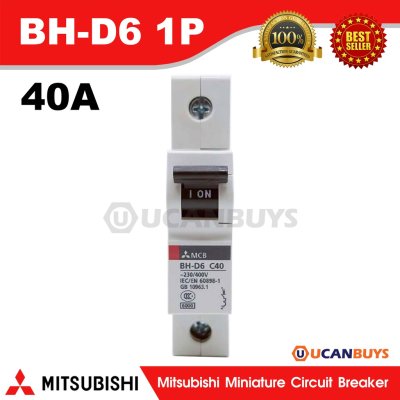 Mitsubishi MCB 1 Pole 40A 6kA รุ่น BH-D6 1P 40A Miniature Circuit Breaker