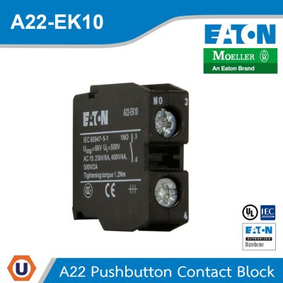 EATON A22 Pushbutton Contact Block 1 CONTACT | A22-EK10