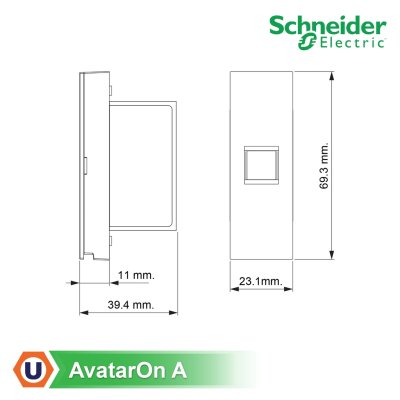 Schneider Electric เต้ารับคอมพิวเตอร์ CAT6 พร้อมม่านนิรภัย สีขาว รุ่น AvatarOn A I M3T1RJ6M_WE