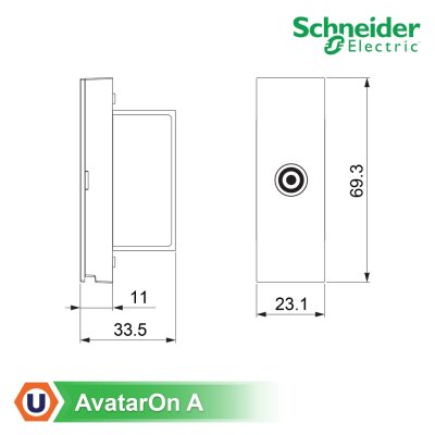 Schneider Electric I เต้ารับโทรทัศน์ (TV) 75 โอห์ม สีดำ รุ่น AvatarOn A รหัส M3T1TV75M_BK