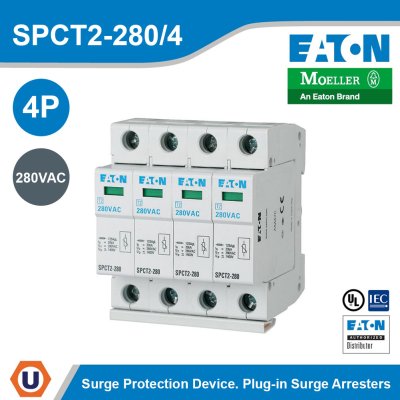 EATON Moeller Series xPole SPCT2 Surge Protection Device 4P 280VAC 4x20kA | SPCT2-280/4