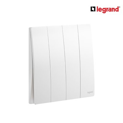 Legrand สวิตช์ทางเดียว 4 ช่อง สีขาว 4G 1Way Switch 16AX รุ่นมาเรียเซนต์ | Mallia Senses | 281006MW