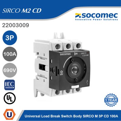 Socomec Universal Load Break Switch Body SIRCO M 3P CD 100A | 22003009