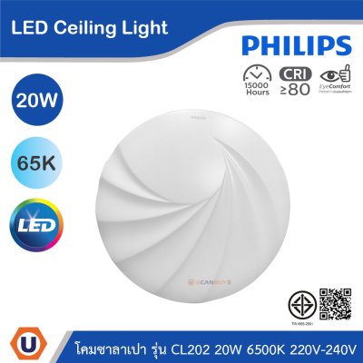 PHILIPS โคมซาลาเปาLED แบบไม่มีประกาย 20W แสงคูลเดย์ไลท์ 6500K 220V-240V | 915005777207