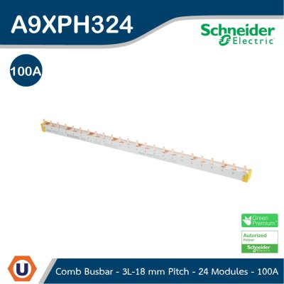 Schneider Electric Acti9 Comb Busbar 3L 18 mm Pitch 24 Modules 100A | A9XPH324