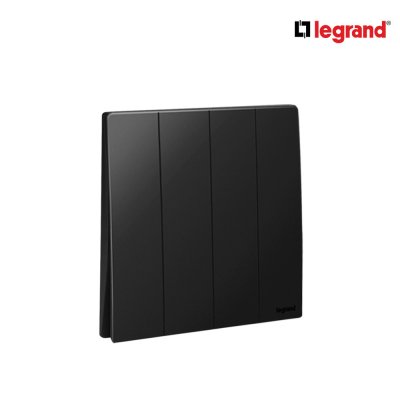 แพ็ค4 | Legrand สวิตช์ทางเดียว 4 ช่อง สีดำ รุ่นมาเรียเซนต์ | Mallia Senses | 281006MB