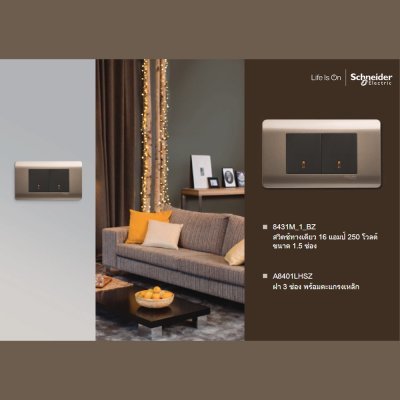 Schneider Electric เต้ารับ USB 2.1A 2 ช่อง สีน้ำตาล | ZENcelo | 8432USB_BZ