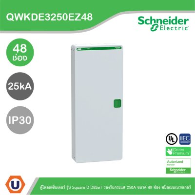 Schneider ตู้โหลดเซ็นเตอร์ รุ่นSquare D DBSeT รองรับกระแส 250A ขนาด48ช่อง | QWKDE3250EZ48