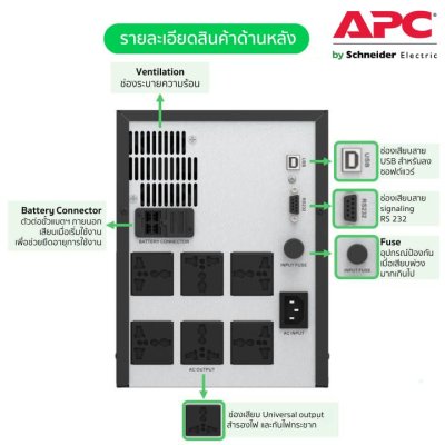 Schneider Electric APC Easy UPS SMV3000AI-MS Line-interactive SMV 3000VA 230V, Universal Outlet | SMV3000AI-MS