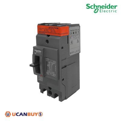 Schneider Electric EZC เซอร์กิตเบรกเกอร์สวิตช์ตัดตอนอัตโนมัติ (MCCB) 75A ชนิด 2 โพล ขนาดเฟรม 100A (30kA) I EZC100H2075T