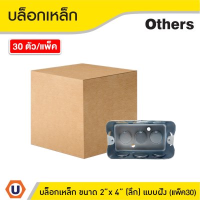 แพ็ค 30 | บล็อกเหล็ก ขนาด 2x4 (แบบลึก) รู 6 หุน ติดตั้งแบบฝัง