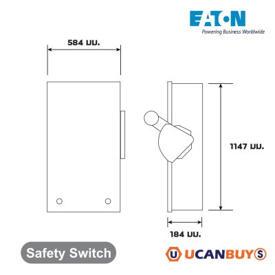 EATON Safety Switches 400A ใช้กับไฟ 3เฟส 4สาย 600V แบบสามารถติดตั้งฟิวส์ได้ | DH365FRK