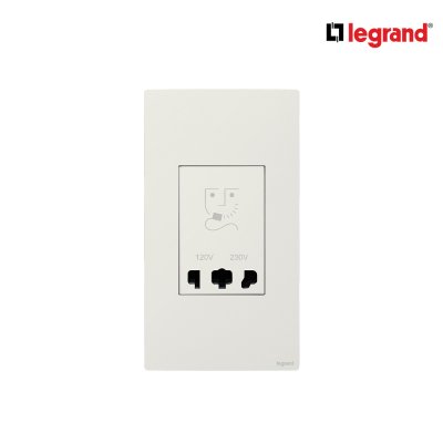 Legrand เต้ารับเครื่องโกนหนวด 2 ช่อง สีขาว 2G Shaver Socket รุ่นมาเรียเซนต์ | Mallia Senses | 281135MW