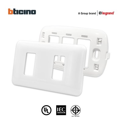 BTicino หน้ากากฝาครอบ ขนาด 2 ช่อง สีขาว Cover Plate 2Module White รุ่น Magic Advance | M903/12P