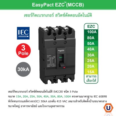 Schneider Electric ชุดตู้โหลดเซ็นเตอร์สแควร์ดีเฟรม 100A ขนาด 24 ช่อง + เมนเบรกเกอร์ 100A, 30kA + ลูกย่อย ขนาด 32A/20A/16A
