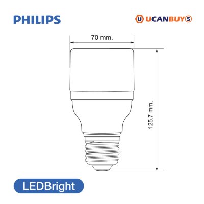 PHILIPS หลอดไฟ LED Bright (หัวตัด) 17W ขั้วE27 แสงวอร์มไวท์ 3000K 230V | 929002433607