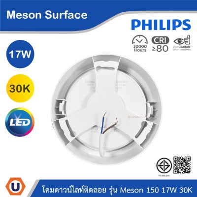 PHILIPS โคมดาวน์ไลท์ติดลอย รุ่น Meson ขนาด 17W แสงวอร์มไวท์ 3000K | 929003283108