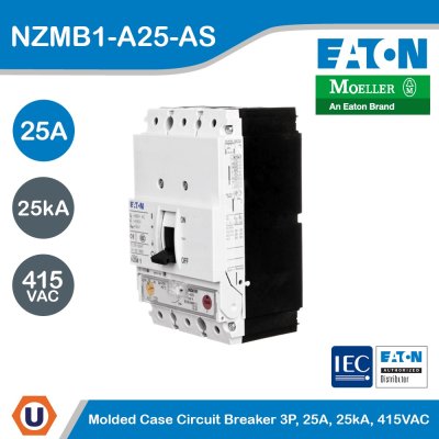 EATON Molded Case Circuit-Breaker (MCCB) 3P, 25A, 25kA 415VAC | NZMB1-A25-AS