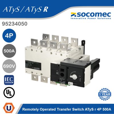 Socomec Remotely Operated Transfer Switch ATyS r 4P 500A | 95234050