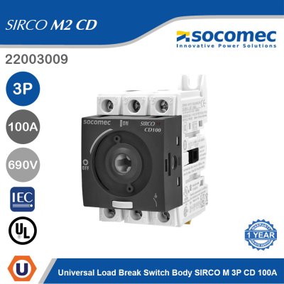 Socomec Universal Load Break Switch Body SIRCO M 3P CD 100A | 22003009