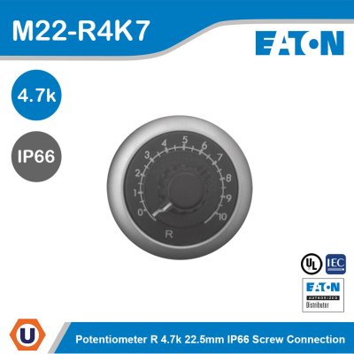 Eaton Potentiometer ค่าความต้านทาน 4.7k 22.5mm IP66 | M22-R4K7