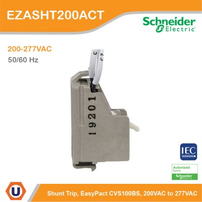 Schneider Electric shunt trip SHT, EasyPact CVS100BS, 200 VAC to 277VAC 50/60 Hz | EZASHT200ACT