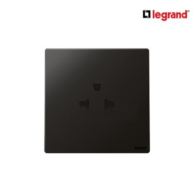 Legrand เต้ารับเดี่ยว 3 ขา มีกราวด์ 1G สีดำ EURO-US 16A 2P+Earth Socket | Mallia Senses | 281103MB
