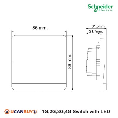 Schneider Electric สวิตช์ไฟหน่วงเวลาทางเดียว 3ช่อง มีไฟ LED 3time delay switch,4A,250V สีขาว รุ่น AvatarOn E