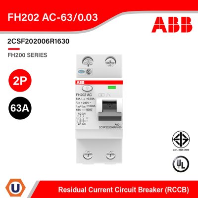 ABB 2CSF202006R1630 FH202 AC-63/0.03 Residual Current Circuit Breaker รุ่น FH200 Series
